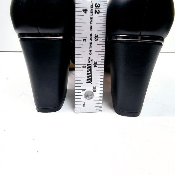 DKNY Celsa Black Leather Square Toe Chunky Block Heel Pump Size 8.5 NIB NWT - Picture 7 of 12